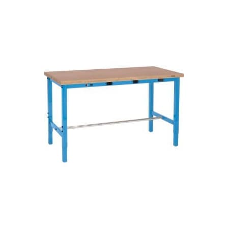 48 X 30 Adjustable Height Workbench - Power Apron, Shop Top Square Edge Blue